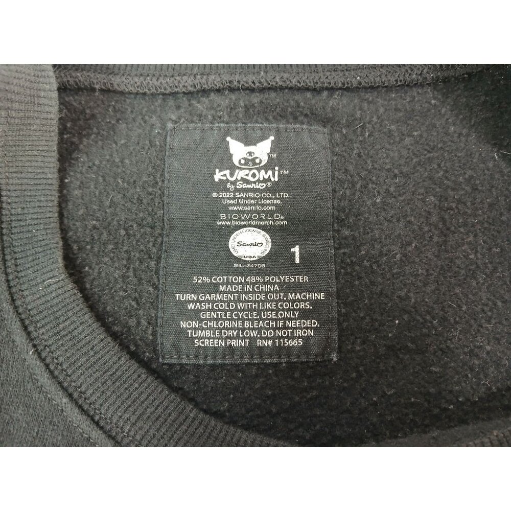 Torrid x Sanrio Kuromi Black Sweatshirt Size 1X Pink Flames Bioworld Licensed - Picture 10 of 13